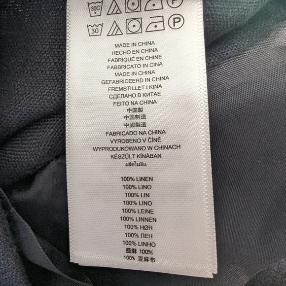 Michael Kors Wide Leg Linen Pants 2 Navy Blue Natural Fiber Dress Pant - Picture 9 of 10